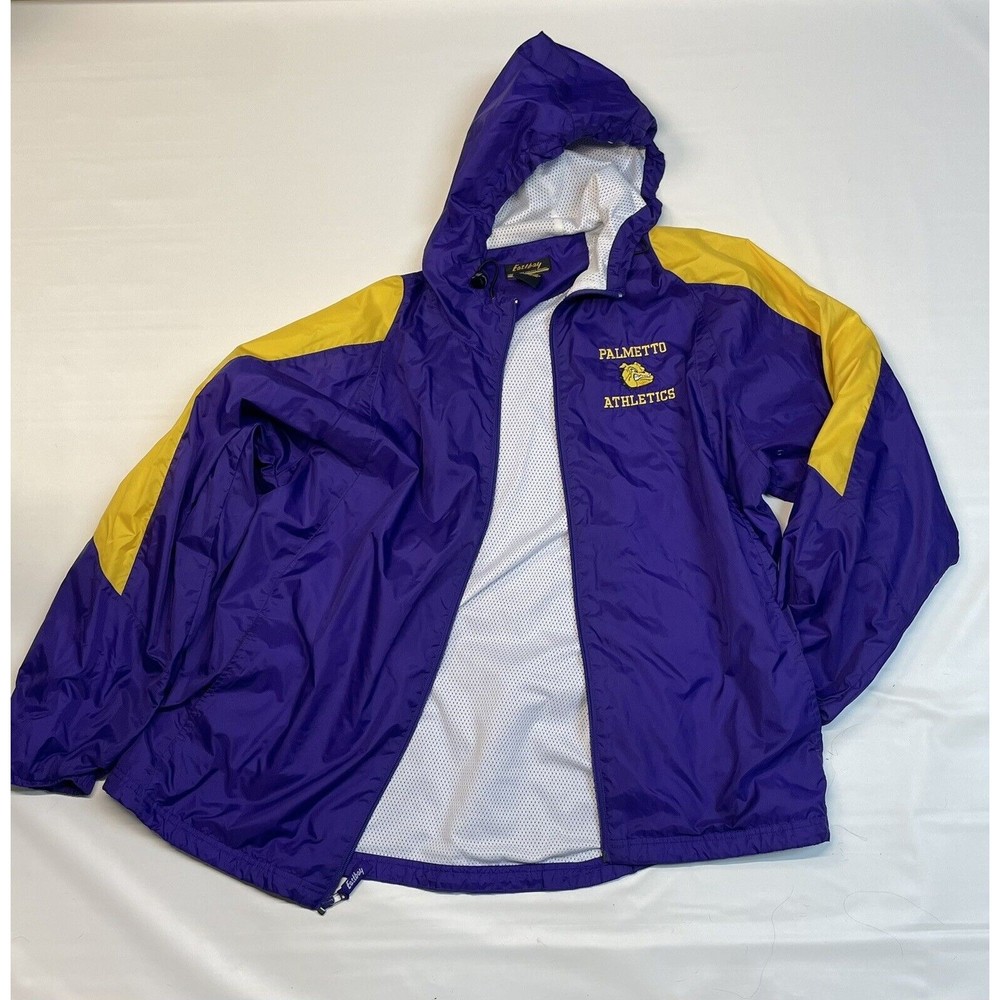Eastbay Palmetto Athletics Windbreaker Jacket Yellow Purple Mens LARGE
